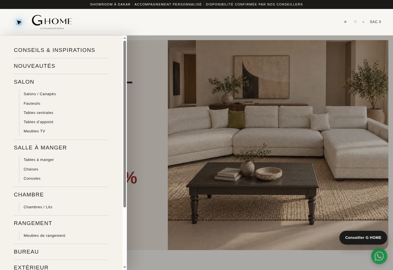 G HOME — Une navigation qui part de la pièce