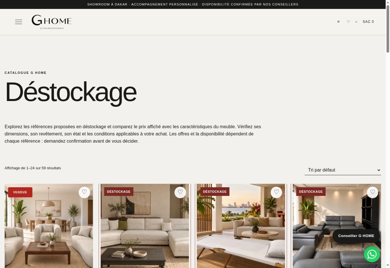G HOME — Le déstockage devient une destination