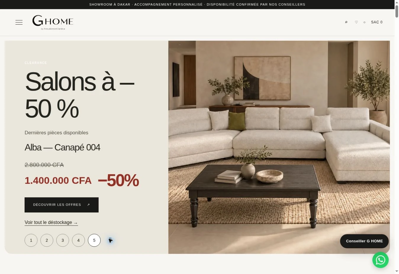 G HOME — From a quiet showroom to daily sales.