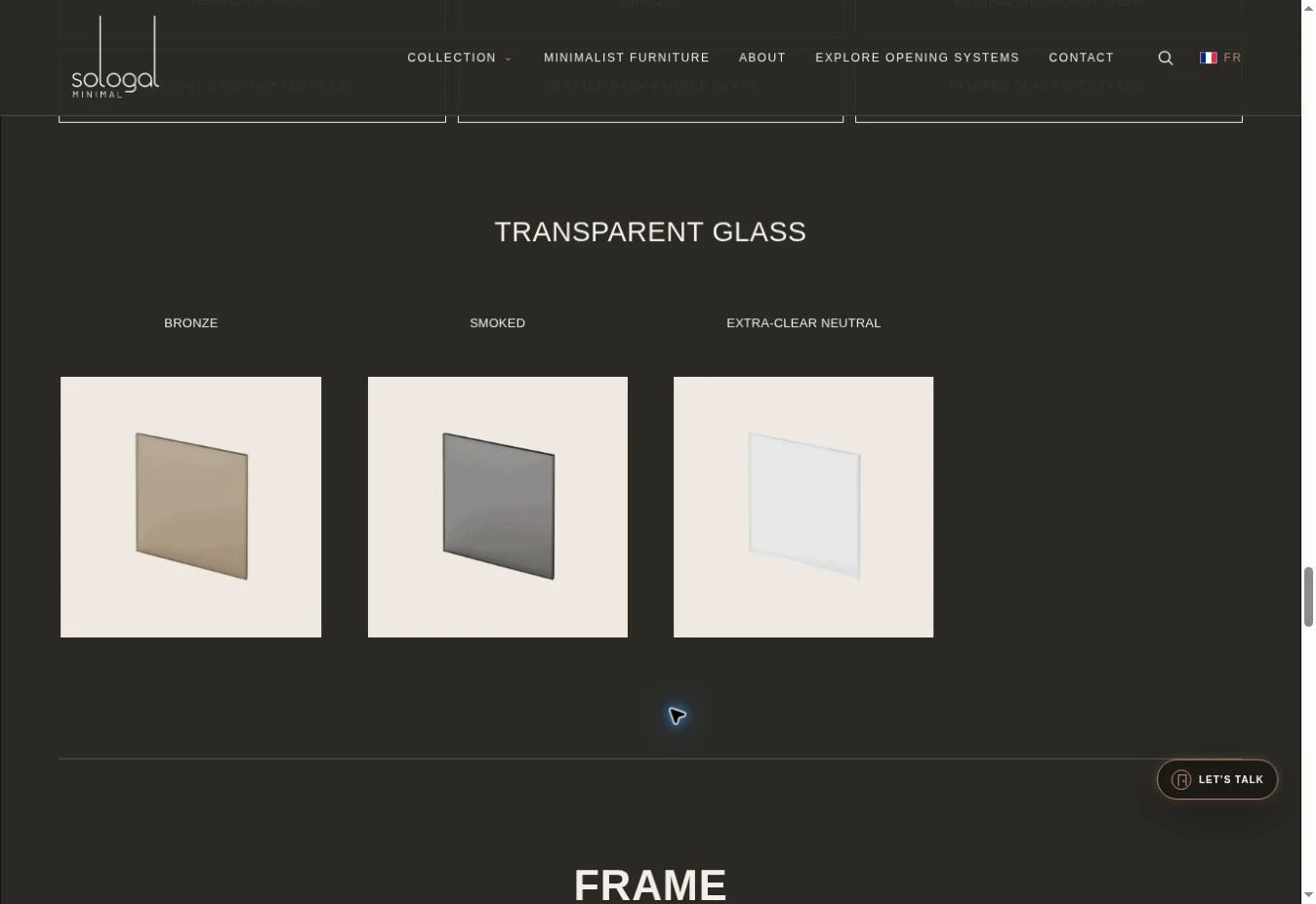 MINIMAL by SOLOGAL — Finishes customers can compare